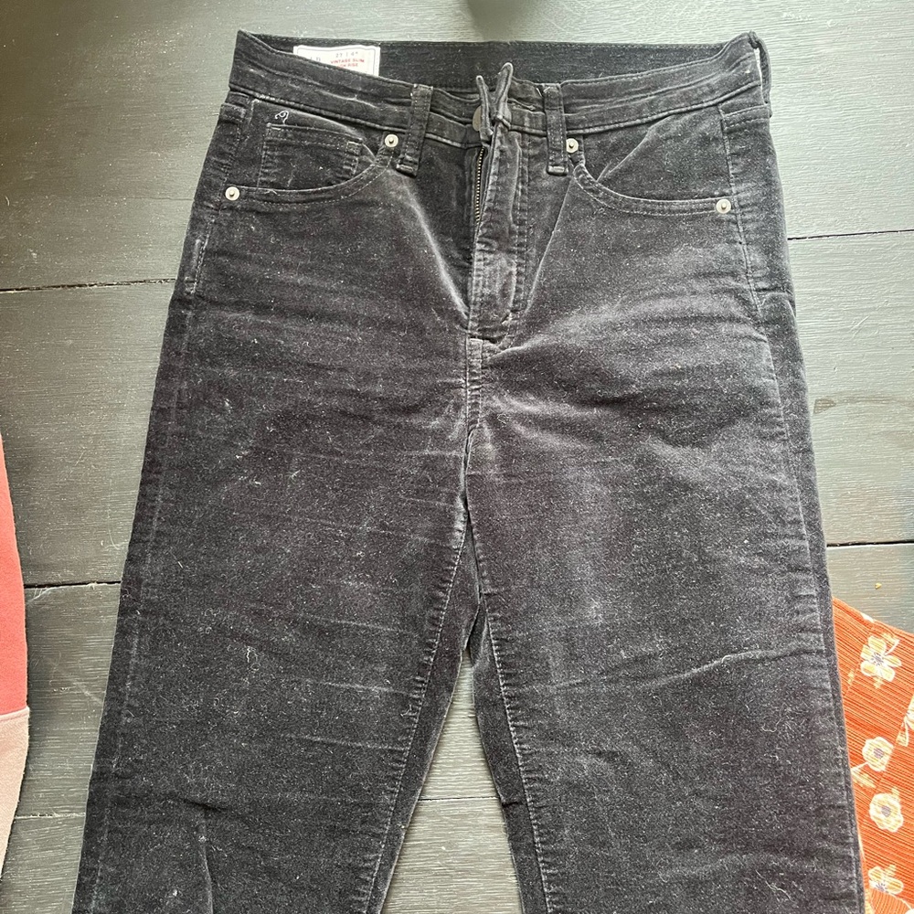 GAP Vintage Slim High Rise black velvet Pants